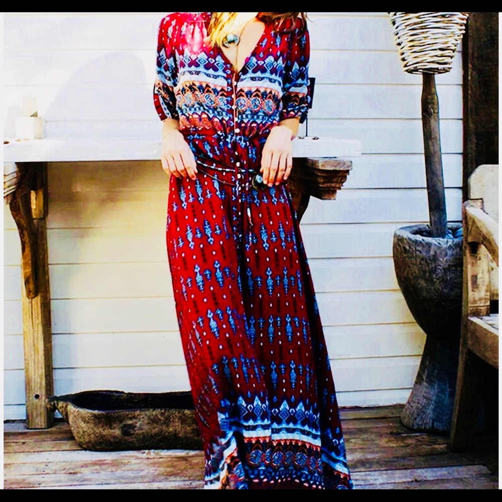 🎉HP🎉 BOHO GYPSY MAXI DRESS/KIMONO (NWT)🦋 - Picture 2 of 6
